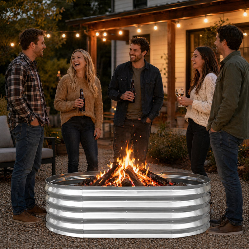 5FT Oval Camp Fire Ring Pit