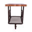 Table de bout en chêne avec finition grise antique, design industriel, roues mobiles, surface spacieuse, treillis métallique, chêne 18,08 po de profondeur, table, filet