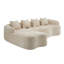 Canapé modulaire en L à compression complète avec méridienne incurvée, canapé modulaire en chenille, haute densité pour le salon en appartement-555609567