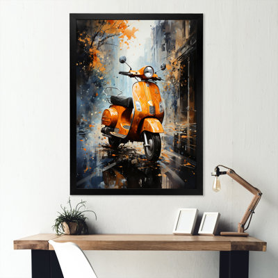 «Orange Urban Scooter Vibes» sur toile