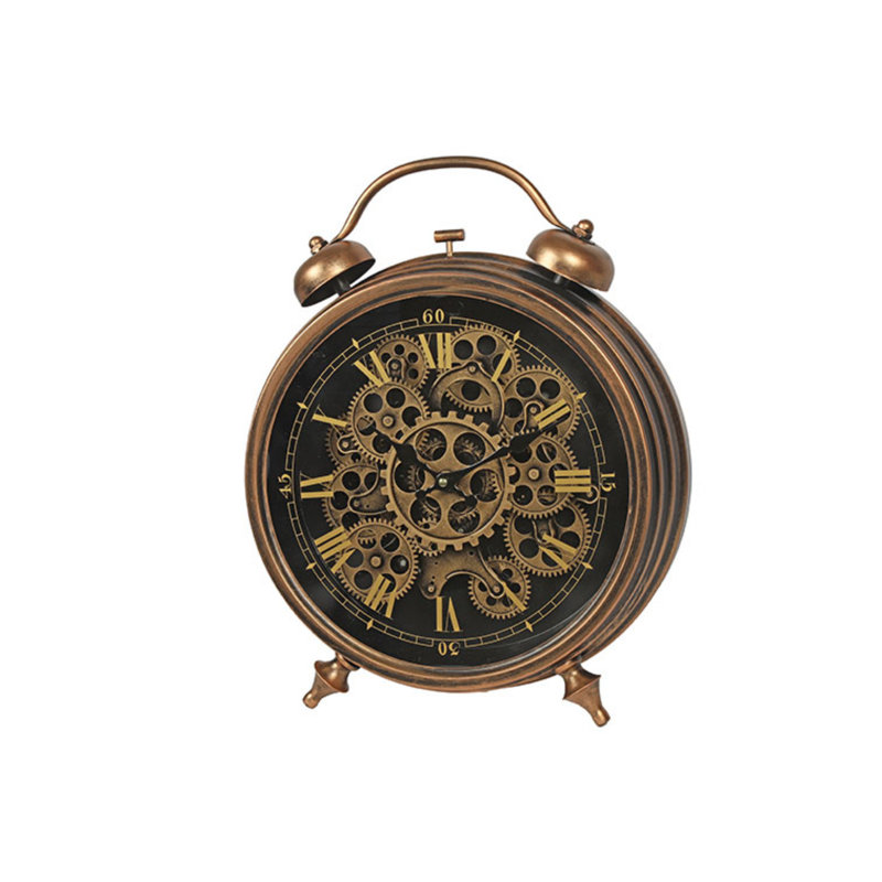 Brooks Roman Numeral Metal Electric Tabletop Clock, Copper