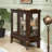 2 Doors Curio Cabinet with Tempered Glass Doors,-964963521