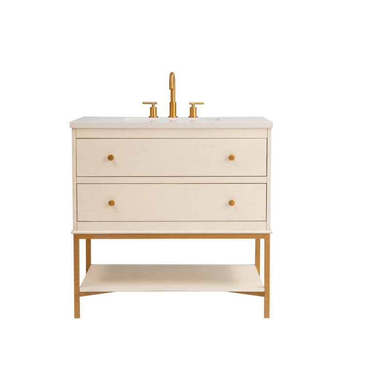 Kim 36"L Free Standing Vanity In Antique White