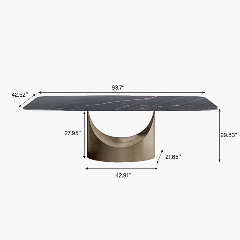 Table de salle à manger Hobart, L 42,71 po x L 93,7 po, Noir mat