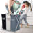 Foldable Laundry Cloth Hamper Sorter Basket with 3 Sections for Sorting
