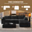 Canapé modulaire Boneless LoveSeat Cloud, canapé en velours côtelé l 78,7 po avec repose-pieds, 3 pièces, aucun assemblage requis-1812752061-1812752067
