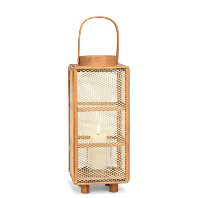 Small Tall Mesh Sided With Handles Candle Lantern