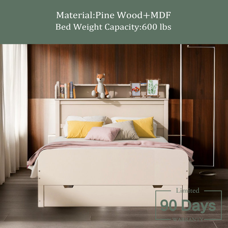 Kanon Bookcase Bed, Cream
