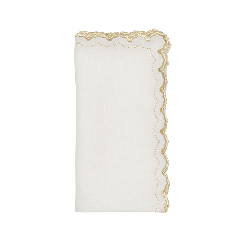 Arches Napkin, White/Gold