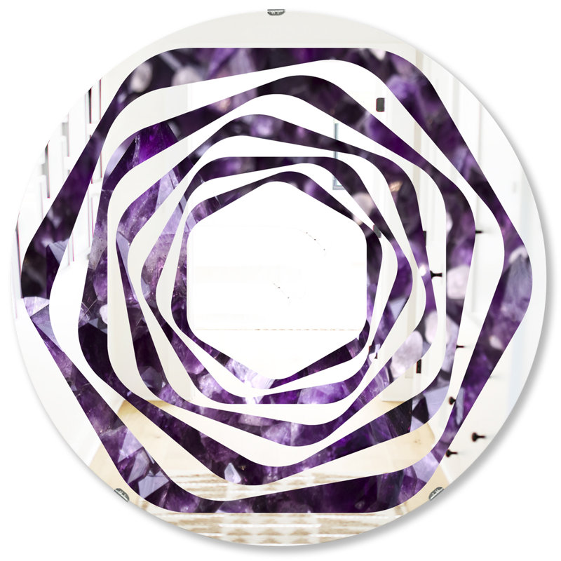 Miroir mural Amethyst Geode Whirl, H 31,5 po x l po