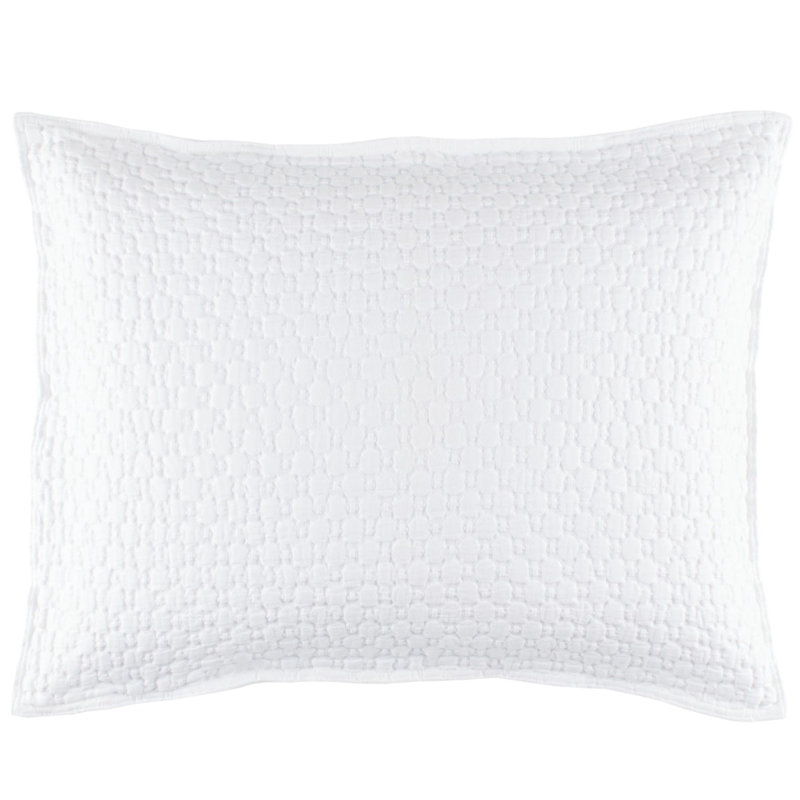 Lodi Matelasse Sham, Standard, White