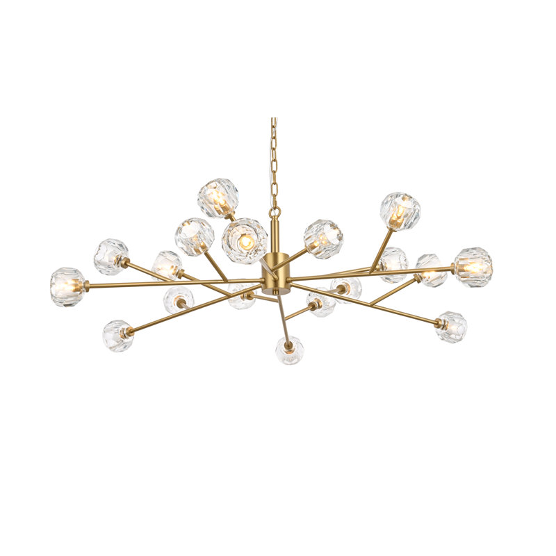 Luminaire suspendu sphérique spoutnik 18 lumières Lavere, Or