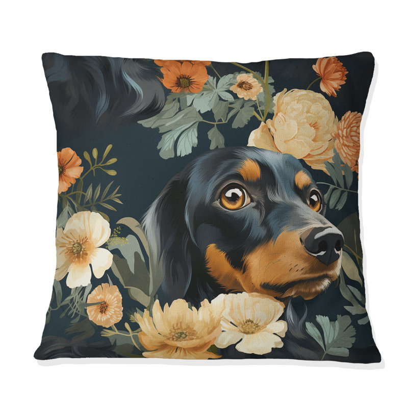 Coussin Daschund Dog I - Polyester, H 18 po x l 18 po