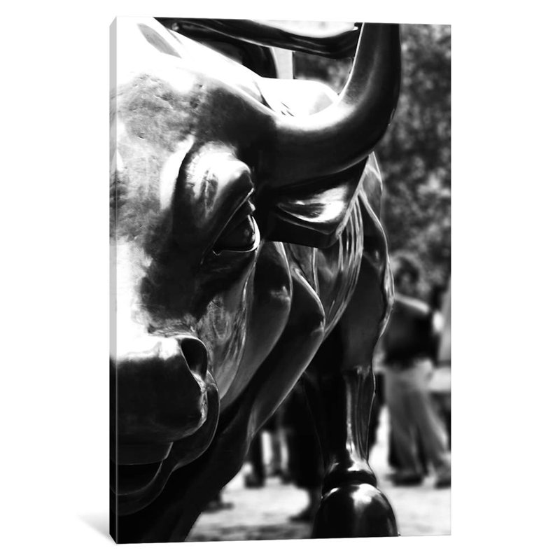 Wall Street Bull Close-up - Print on Canvas, 66.04 cm H x 45.72 cm W x 1.91 cm D, Wrapped Canvas