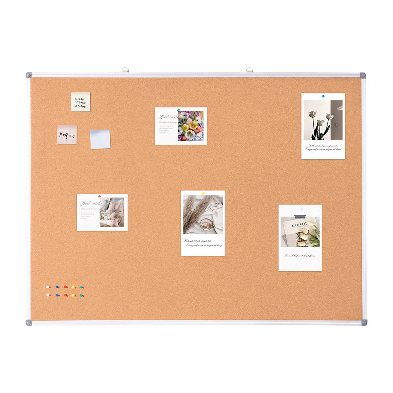 Large White Aluminum Framed Cork Bulletin Board