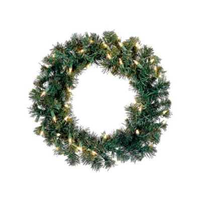 18" Deluxe Windsor Pine Artificial Christmas Wreath - Clear Lights