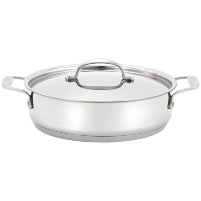Stellar 7000 Stainless Steel Non-Stick Sauteuse Pan with Stainless Steel Lid