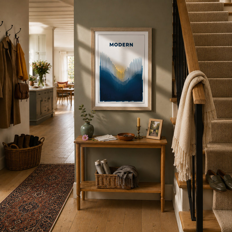 Modern Perspective Geometric - Print, A2 - 59.4 x 42.0 cm, Oak