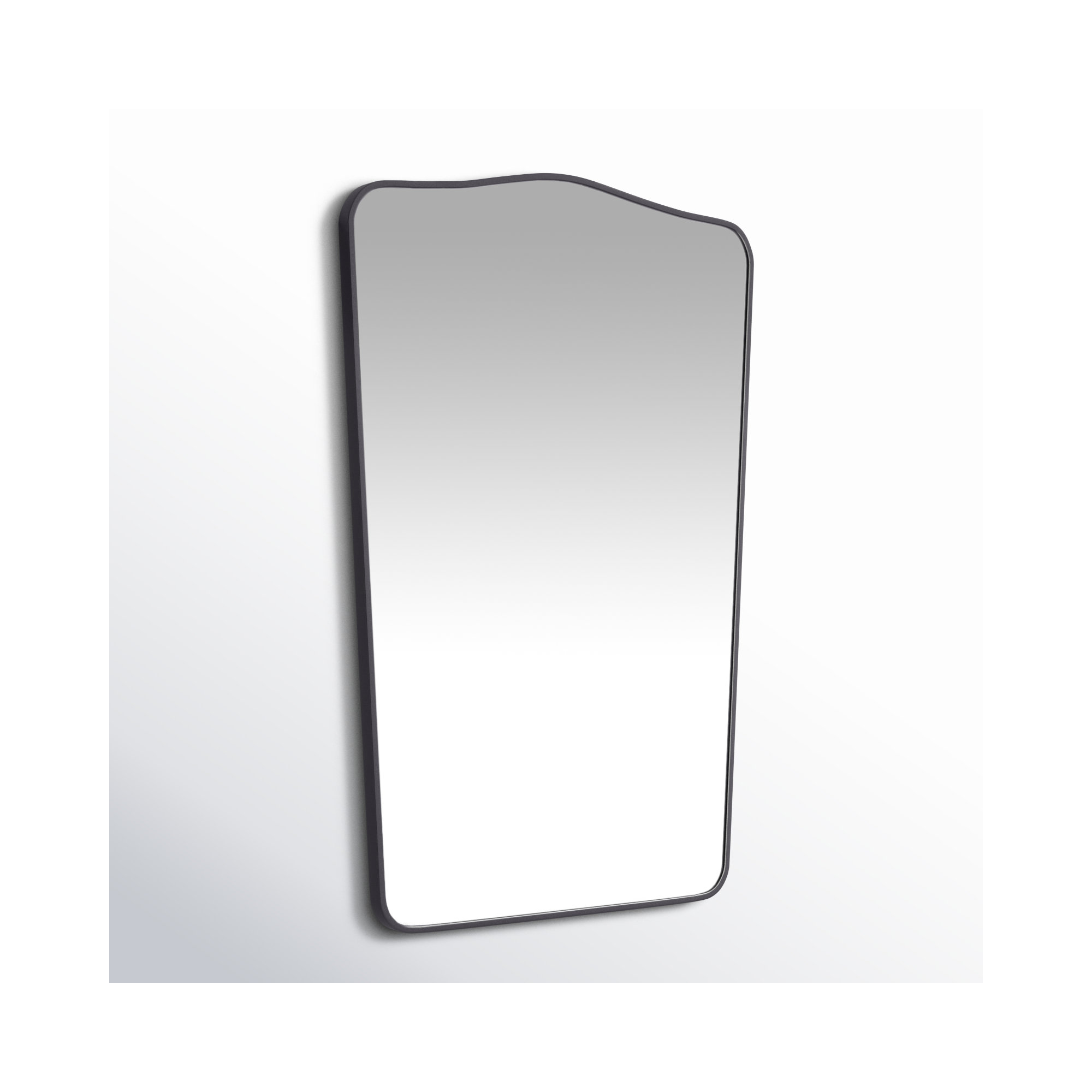Bellona Aluminum Arch Wall Mirror, Black