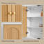 Armoire de salle de bain murale avec panneau de porte cannelé et tablette réglable, chêne blanc et naturel, 1 pièce-1011127682
