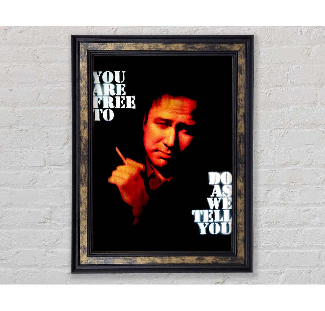 Motivationszitat Bill Hicks Du bist frei - Einzelne Bilderrahmen Kunstdrucke