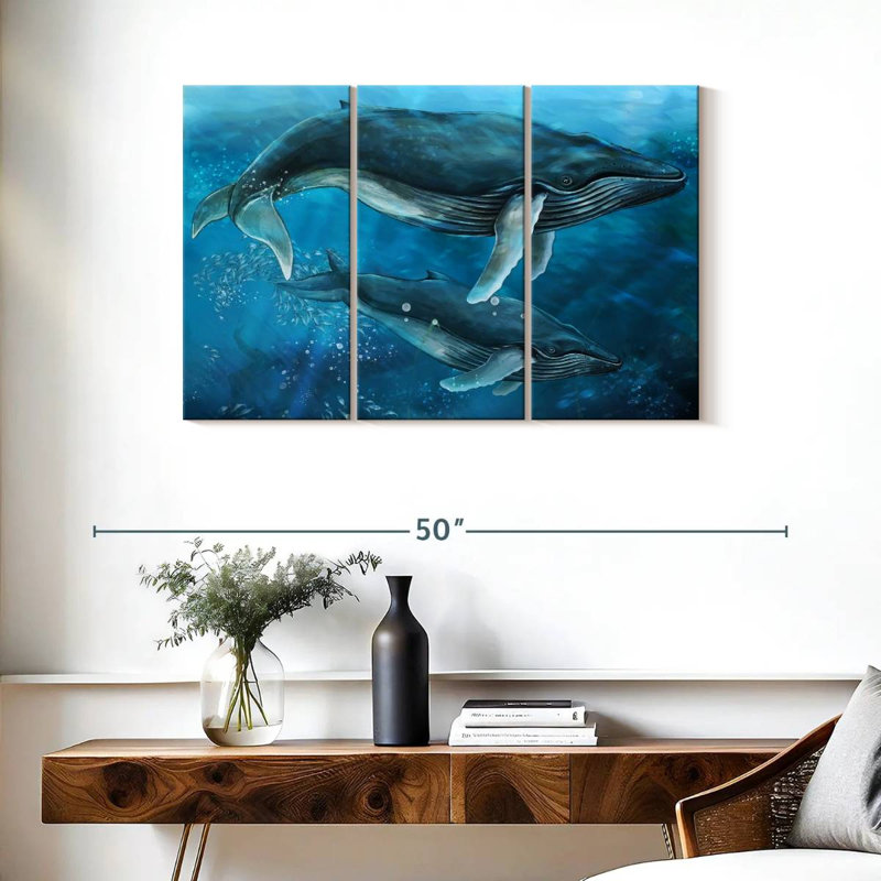 Baleines à bosse majestueuses, H 24 po x l 38 po