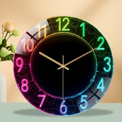 Horloge murale élégante pour décoration intérieure et bureau (1) - Horloge murale moderne en verre 12 po