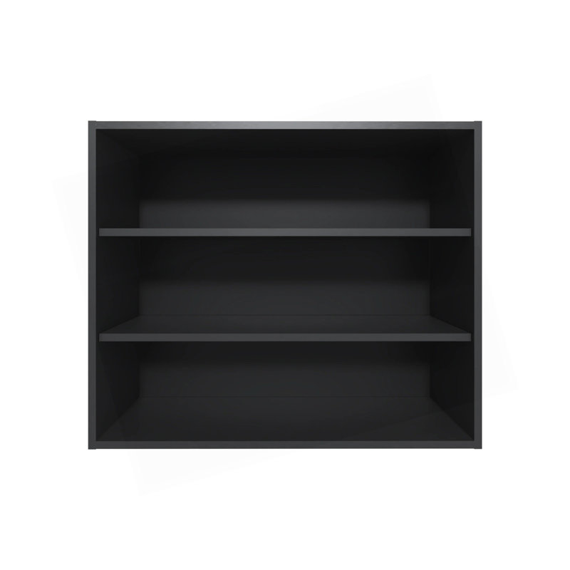 Wenge Wall Cabinet With Open Storage, Black