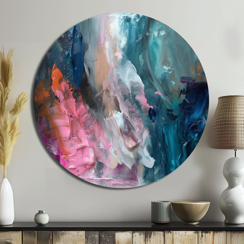 Chrishawn - Art abstrait rond en métal, H 29 po x l 29 po