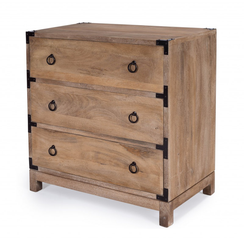 Radcliff 3 Drawer Accent Chest, Light Brown