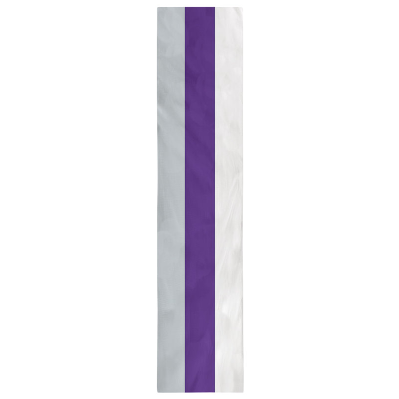 Chemin de table, Colorado, 90 po x 16 po, Argent / mauve / blanc