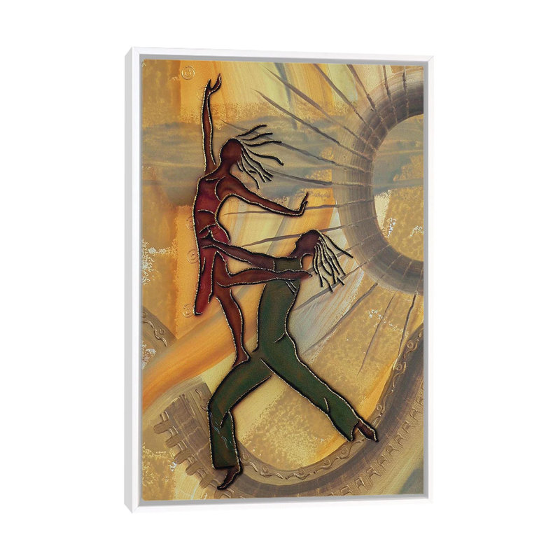 Danseurs par Fred Odle-impression, Pas de tapis, H 26 po x l 18 po x 1,5 po, Toile blanche encadrée
