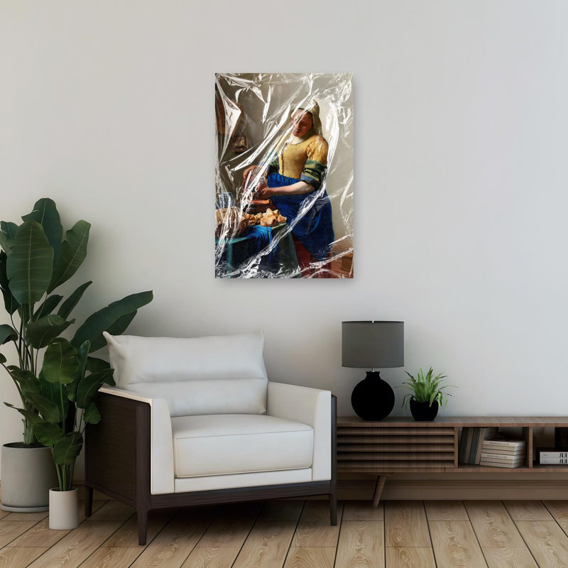 Dutch Milkmaid Pouring Classic Traditional Contemporary Wall Art Print 1 Piece Wrapped Canvas Wall Art, 91.44cm H x 60.96cm W