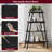 Liscomb 4-Tier Ladder Shelf, Wood Plant Flower Stand, Black Freestanding Corner Rack, Modern Storage Shelving Unit with Anti-Tipping Device for Living Room, Home Office, Balcony-1109007775