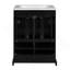 Meuble-lavabo de 24 po avec tiroir et deux portes à fermeture en douceur, armoire de rangement peinte moderne avec lavabo en céramique, meuble-lavabo simple élégant pour les petits espaces