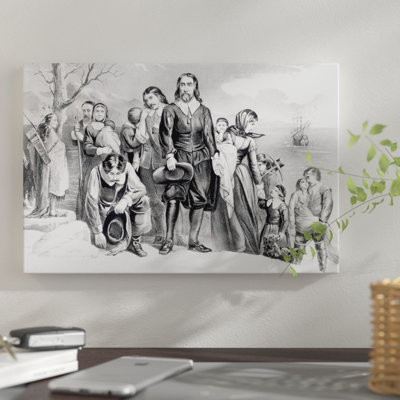 «The Landing of the Pilgrims at Plymouth Massachusetts 22nd 1620», reproduction d'art sur toile