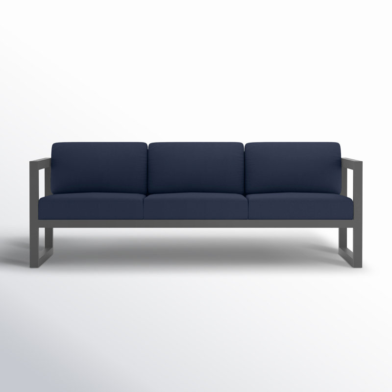 Avion 3 Piece Sofa Loveseat Set, Spectrum Indigo Sunbrella®, Slate