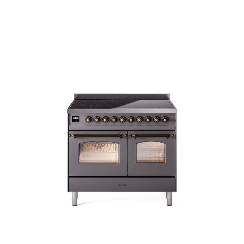 ILVE Nostalgie II 40 in Induction Range, Graphite Matte/Bronze