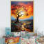 Baobab africain avec des couleurs de l'arc-en-ciel - reproduction d'art sur toile, arbre baobab-97171494-97171501
