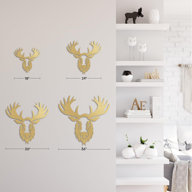 Décoration murale en métal, H 24 po x l 24 po x P 0,05 po, Or