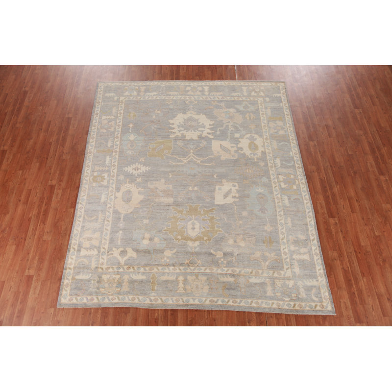 Vegetable Dye Gray Oushak Turkish Area Rug 8x10
