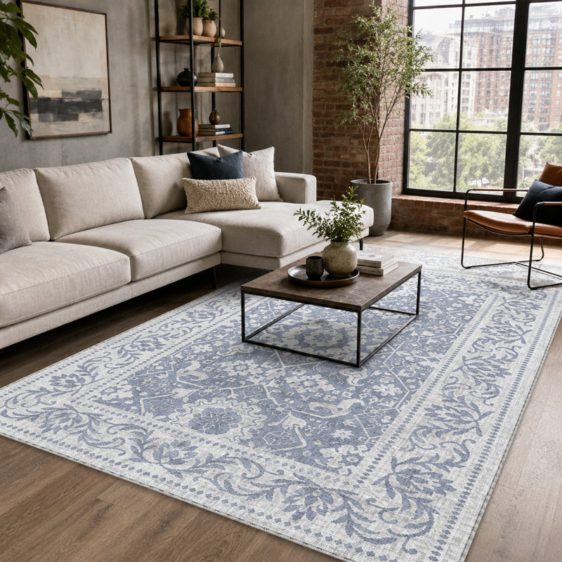 Oriental Cotton and Chenille Flatweave Area Rug, 100 x 200 cm