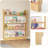 4 Tiers Narraw Behind The Door Bookshelf, Freestanding Slim Wooden Storage Rack for Living Room Freestanding Slim Storage Rack for Living Room Bedroom Study Room-201203351
