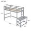 Lit mezzanine simple pour lit simple avec plateforme pour escalier, échelles, barrières de sécurité-465664598