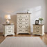 Ensemble de chambre à coucher en bois 3 pièces avec commode et 2 lits Norcross, Ant Blanc