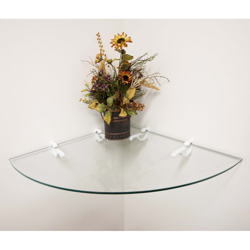 Tablette d'angle en verre, Blanc