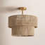 17.7" Natural Jute 2-Tier Semi-Flush Mount Light