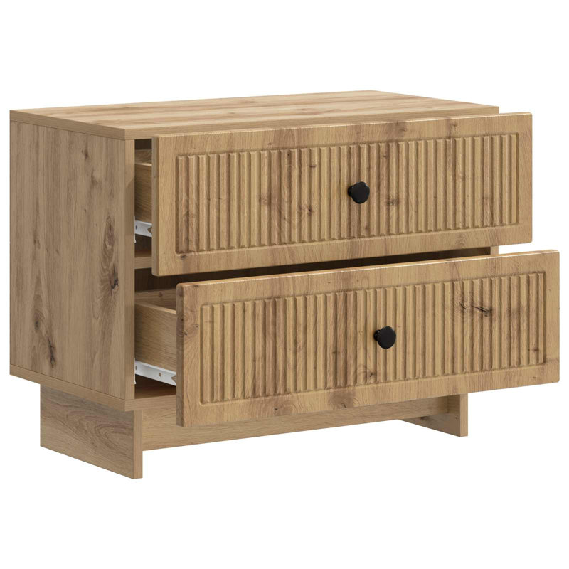 62cm W Manufactured Wood Bedside Table, Artisan Oak