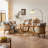Simple solid wood rattan woven office sofa set