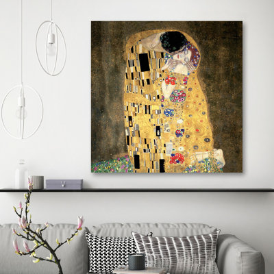 The Kiss (detail) by Gustav Klimt - 1 Piece Wrapped Canvas Wall Art